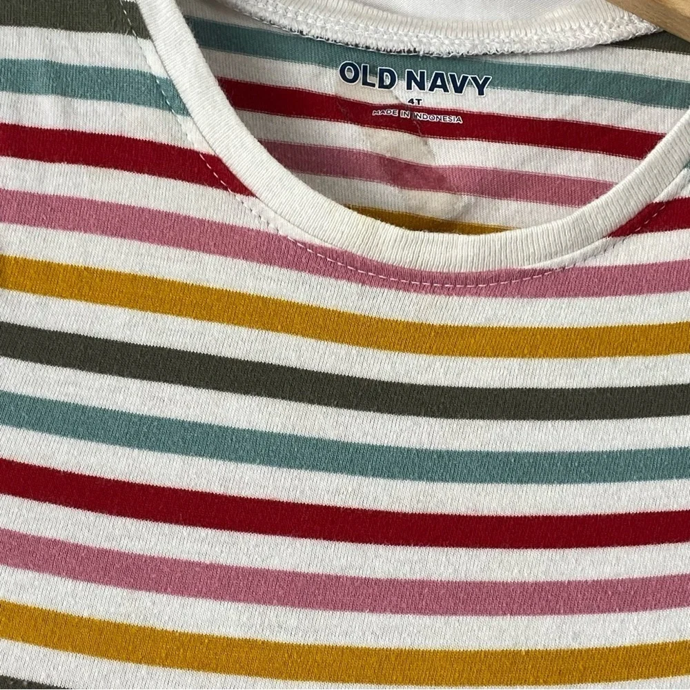 Old Navy Toddler Girl Colorful Striped Long Sleeve Dress Size 4T